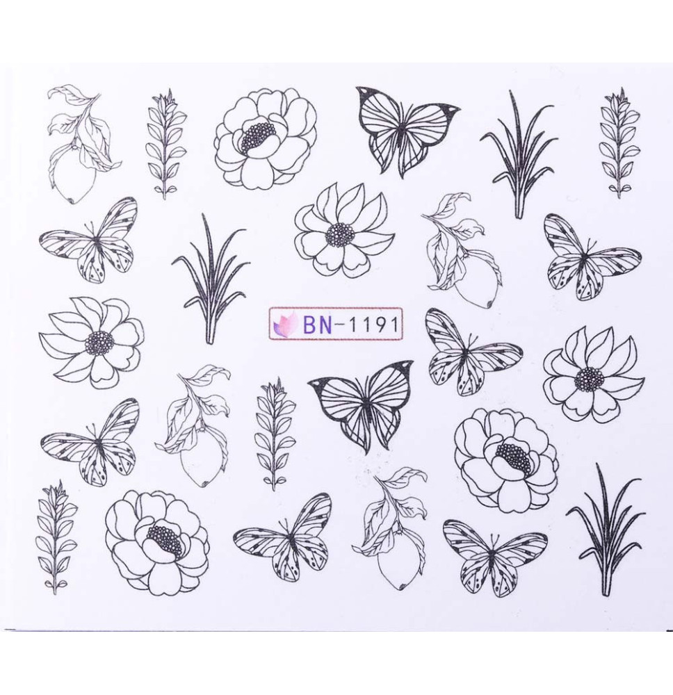 Vodonálepky s motívmi kvetov BN-1191