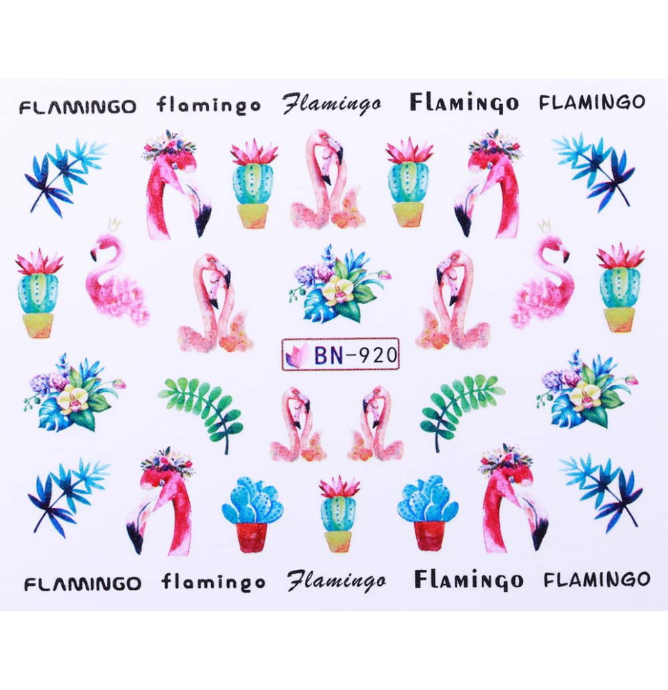 Vodonálepky s motívom plameniaka BN-922