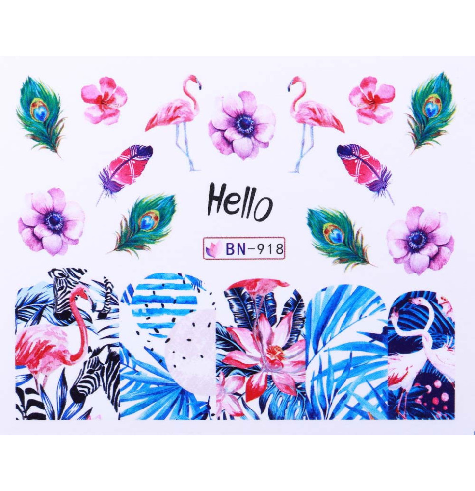 Vodonálepky s motívom plameniaka BN-918