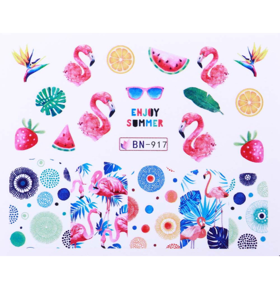 Vodonálepky s motívom plameniaka BN-917