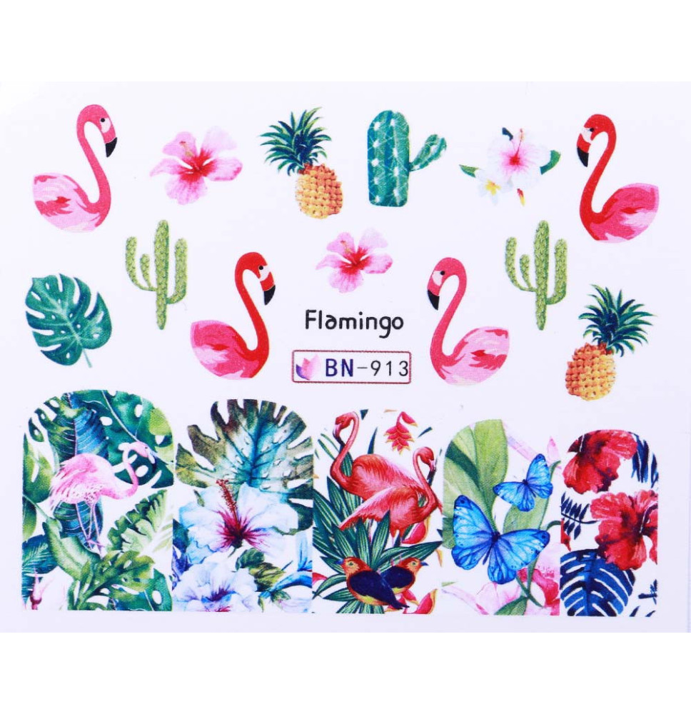 Vodonálepky s motívom plameniaka BN-913