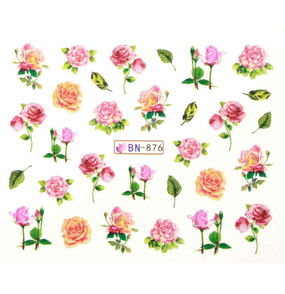 Vodonálepky s motívmi kvetov BN-876