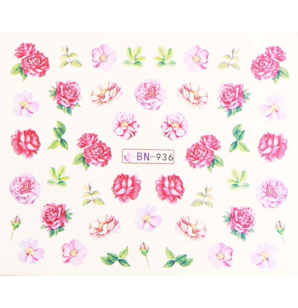 Vodonálepky s motívmi kvetov BN-936