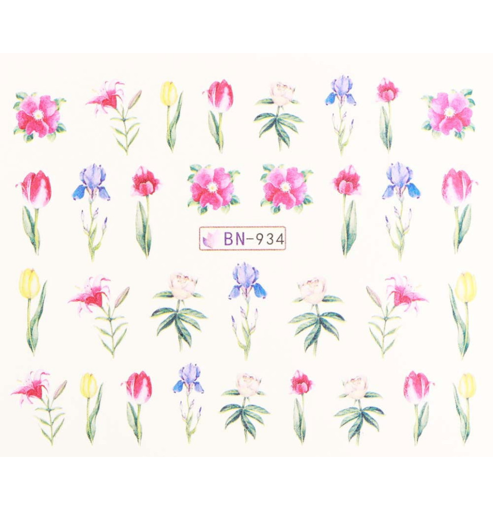 Vodonálepky s motívmi kvetov BN-934