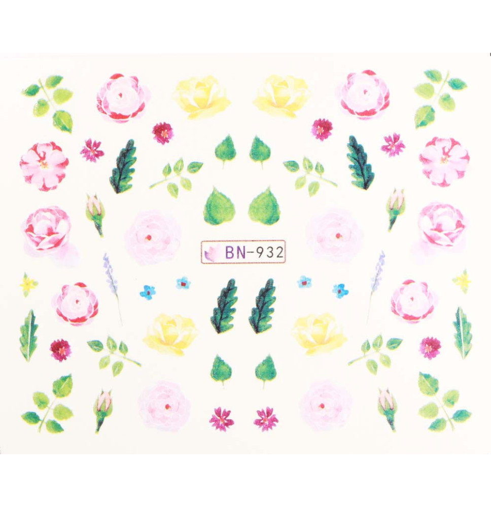 Vodonálepky s motívmi kvetov BN-932