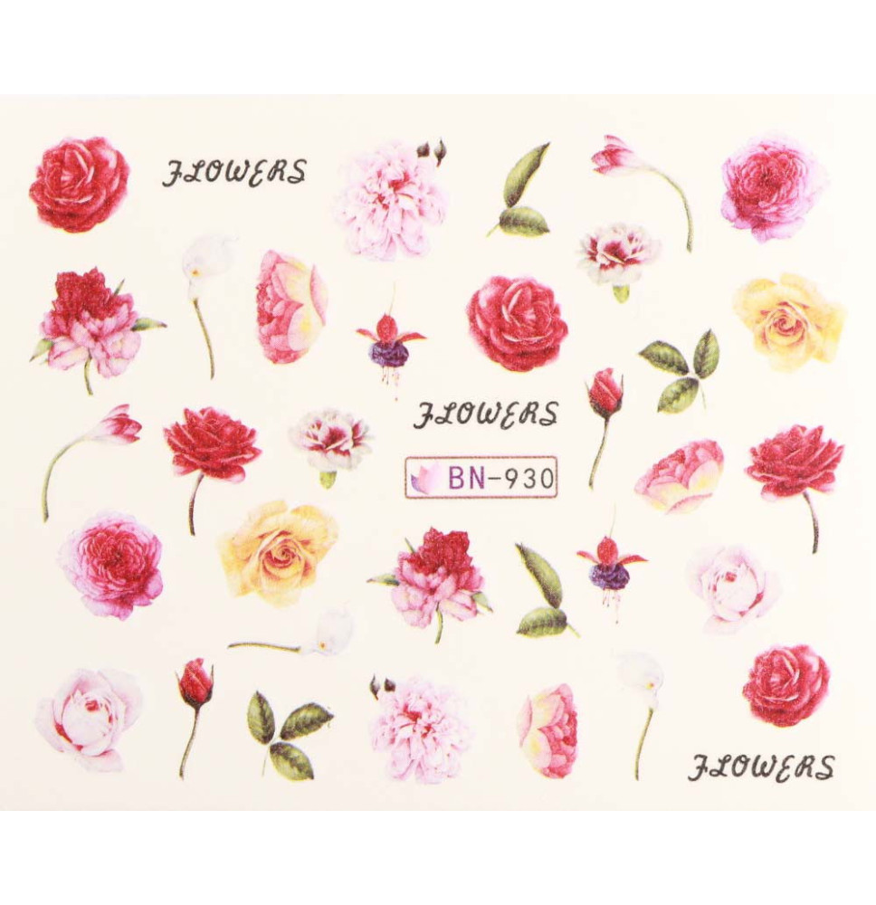 Vodonálepky s motívmi kvetov BN-930