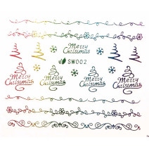 3D nálepky na nechty- vianočný motív SW002