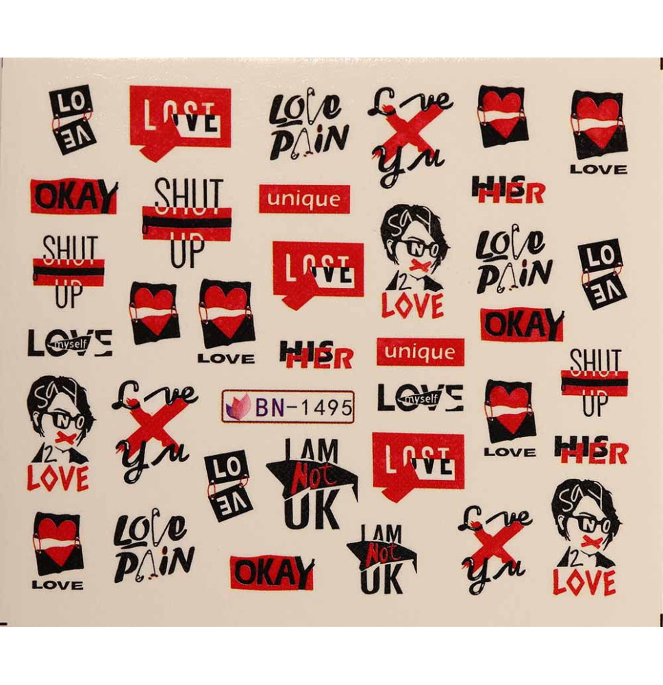 Vodonálepky LOVE BN-1495