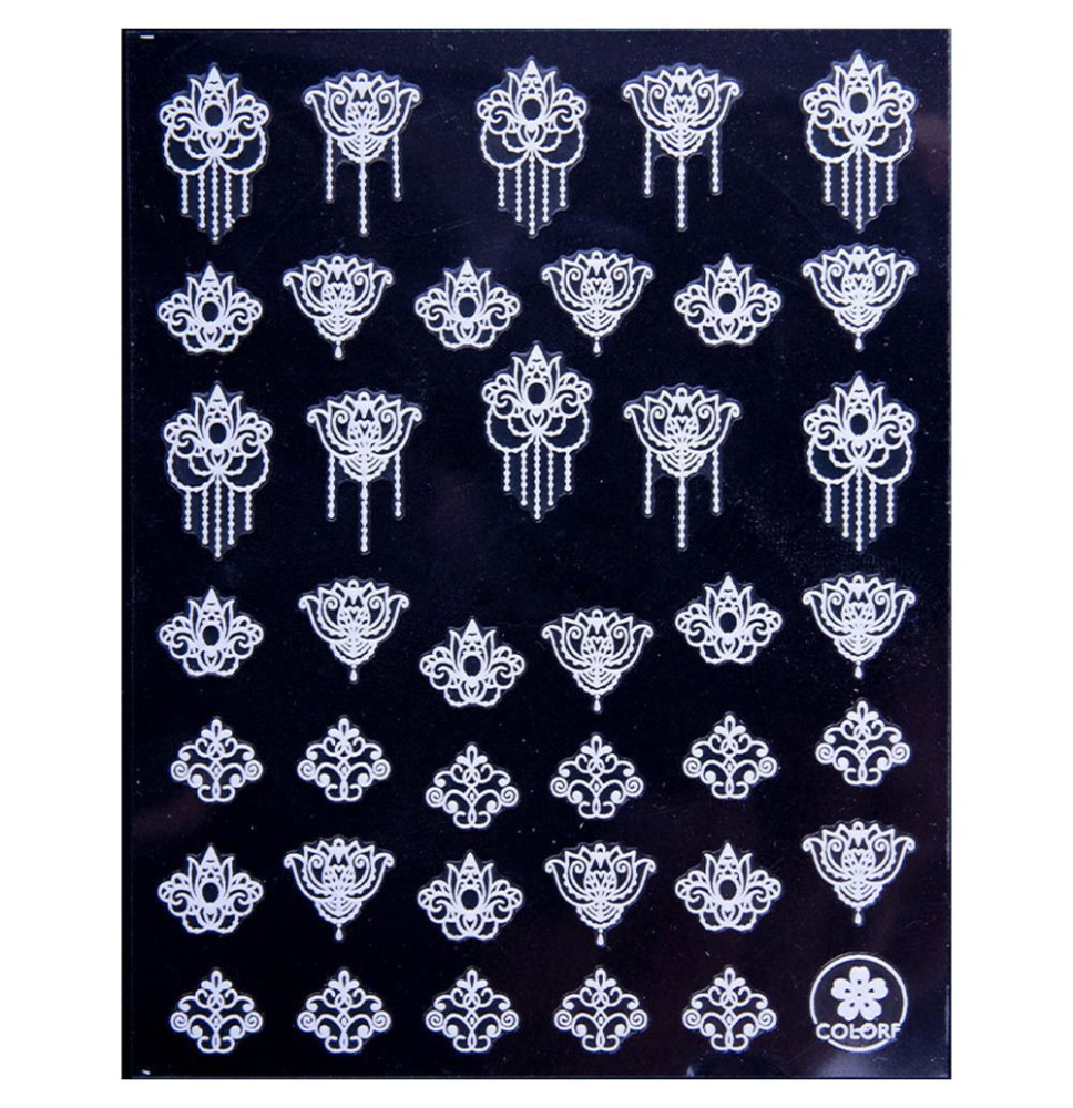 Nálepky na nechty tenké CB-174 biele