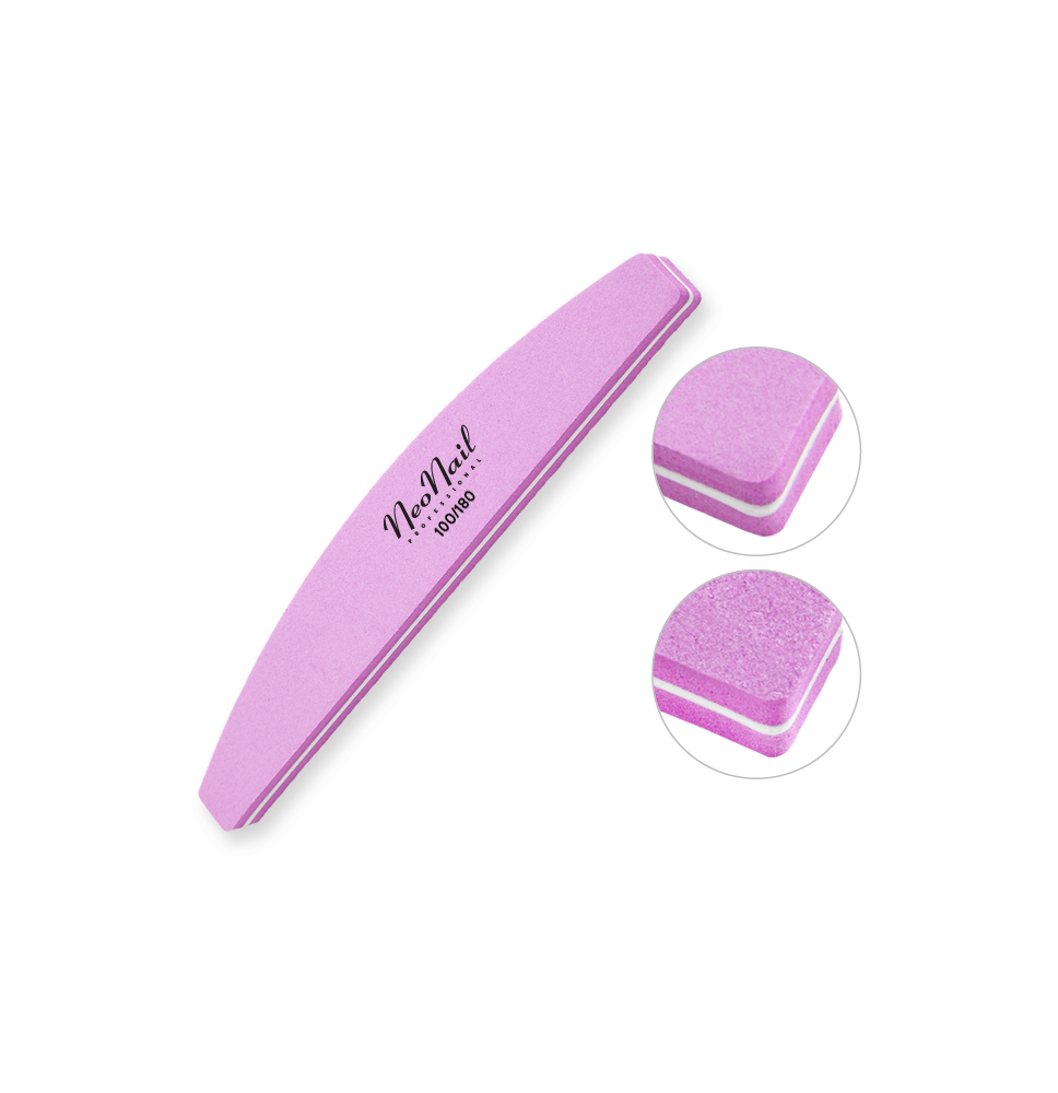 NeoNail penový pilník - loďka ružový 100/180