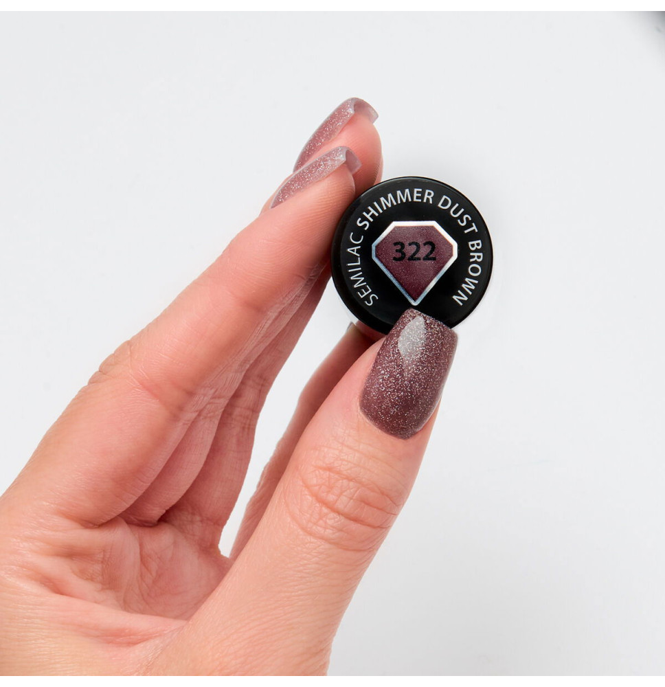 Semilac - gél lak 322 - Shimmer Dust Brown