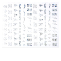 3D nálepky na nechty stieborné SML-68