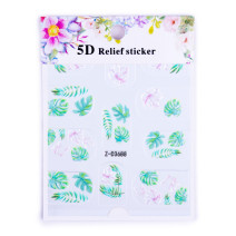 5D nálepka na nechty 3688 - listy a kvety