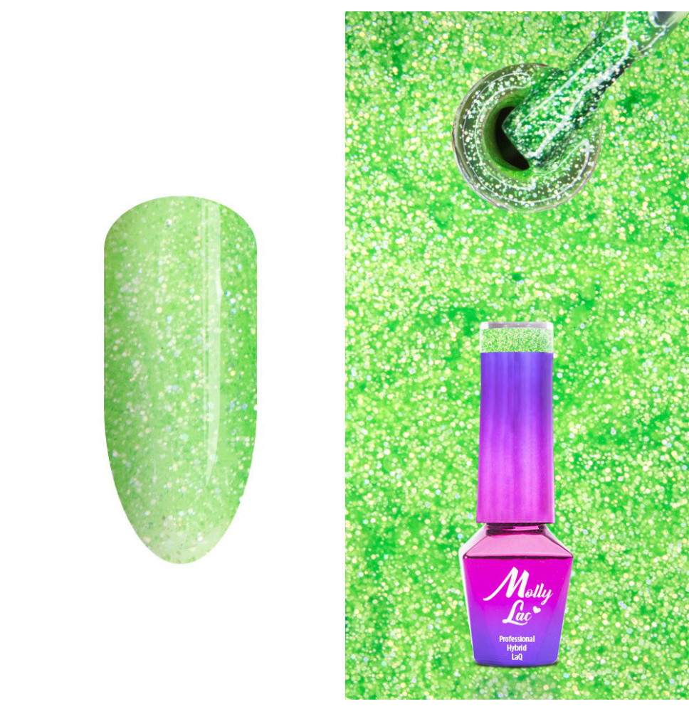 284. MOLLY LAC glitrový gél lak - Starrily Absinthe
