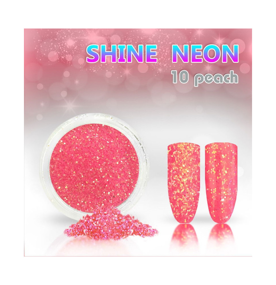 Neónový glitrový prášok 10 shine neon peach