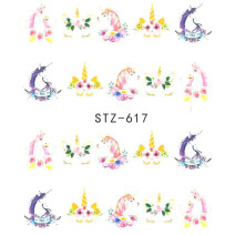 Vodonálepky na nechty jednorožec STZ-617