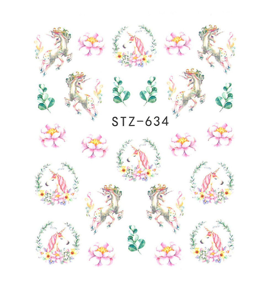 Vodonálepky na nechty  jednorožec STZ-634