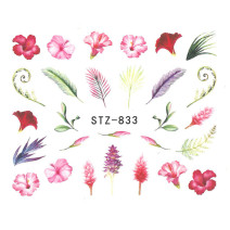 Vodonálepky na nechty kvietky a lístky STZ-833