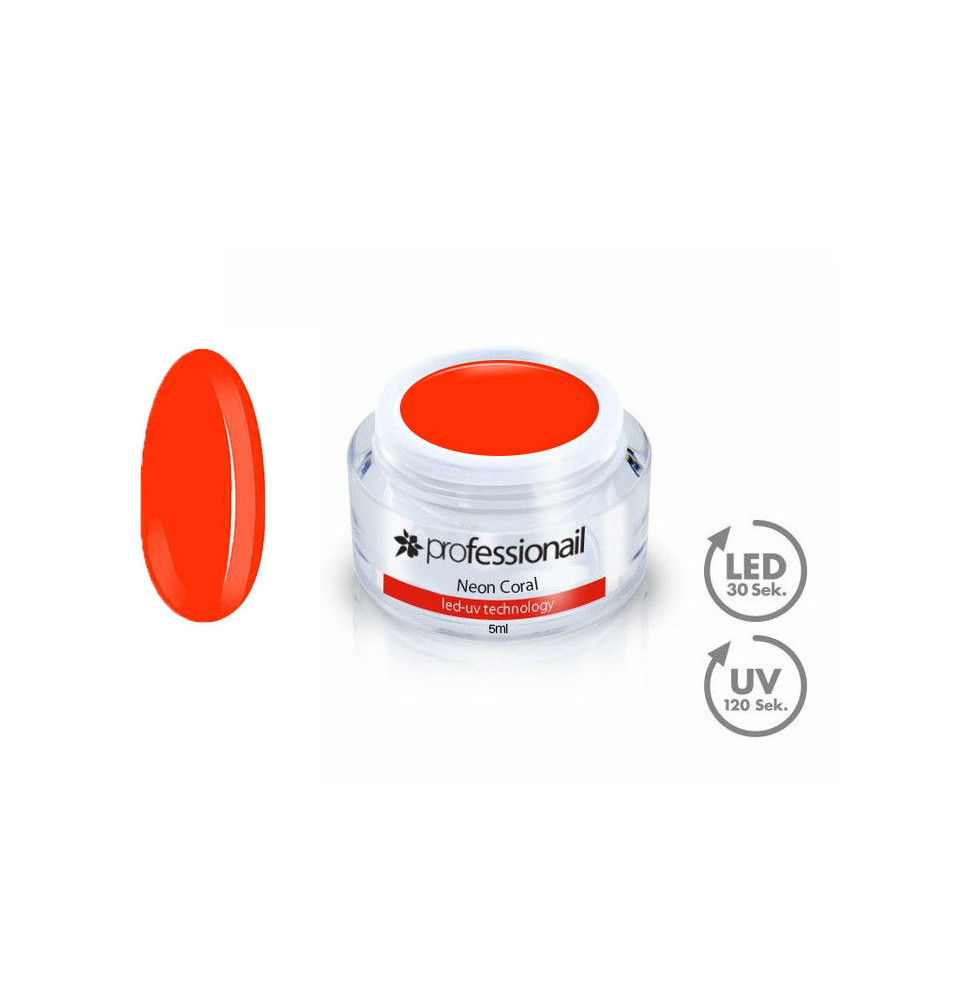 FAREBNÝ LED-UV GÉL 5ML PROFESSIONAIL NEON CORAL