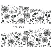 Vodonálepky na nechty motív kvety YZW-B005