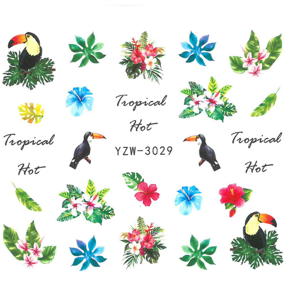 Vodonálepky s motívom Tukan YZW-3029