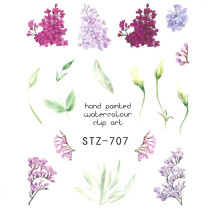 Vodonálepky na nechty motív kvety STZ-707
