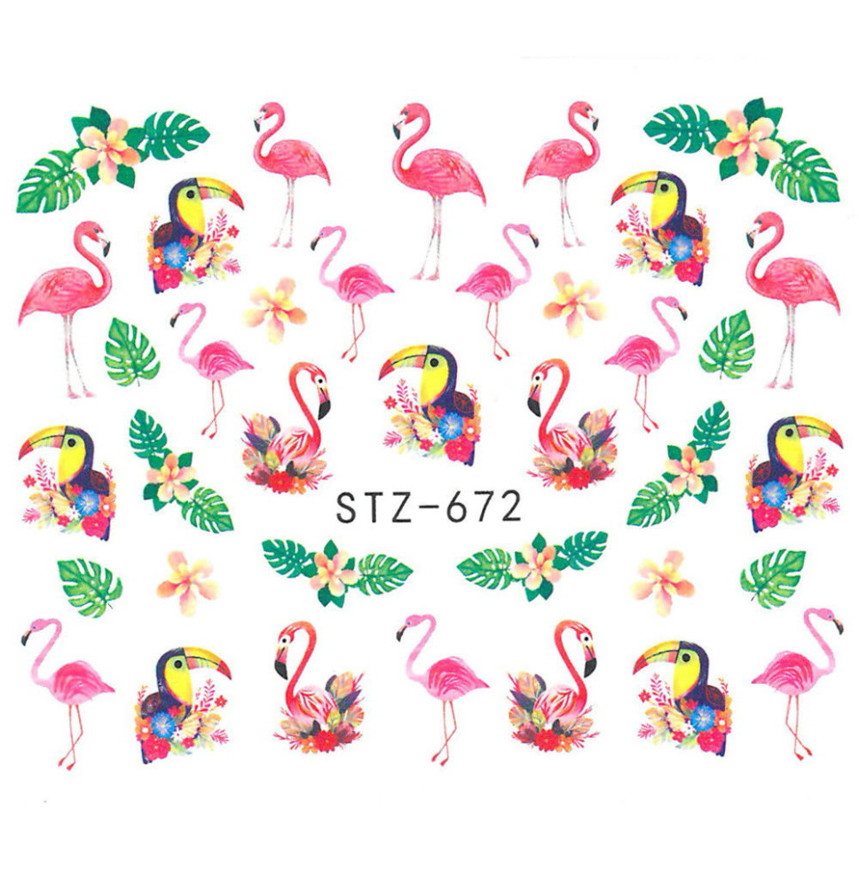 Vodonálepky s motívom plameniaka STZ-672