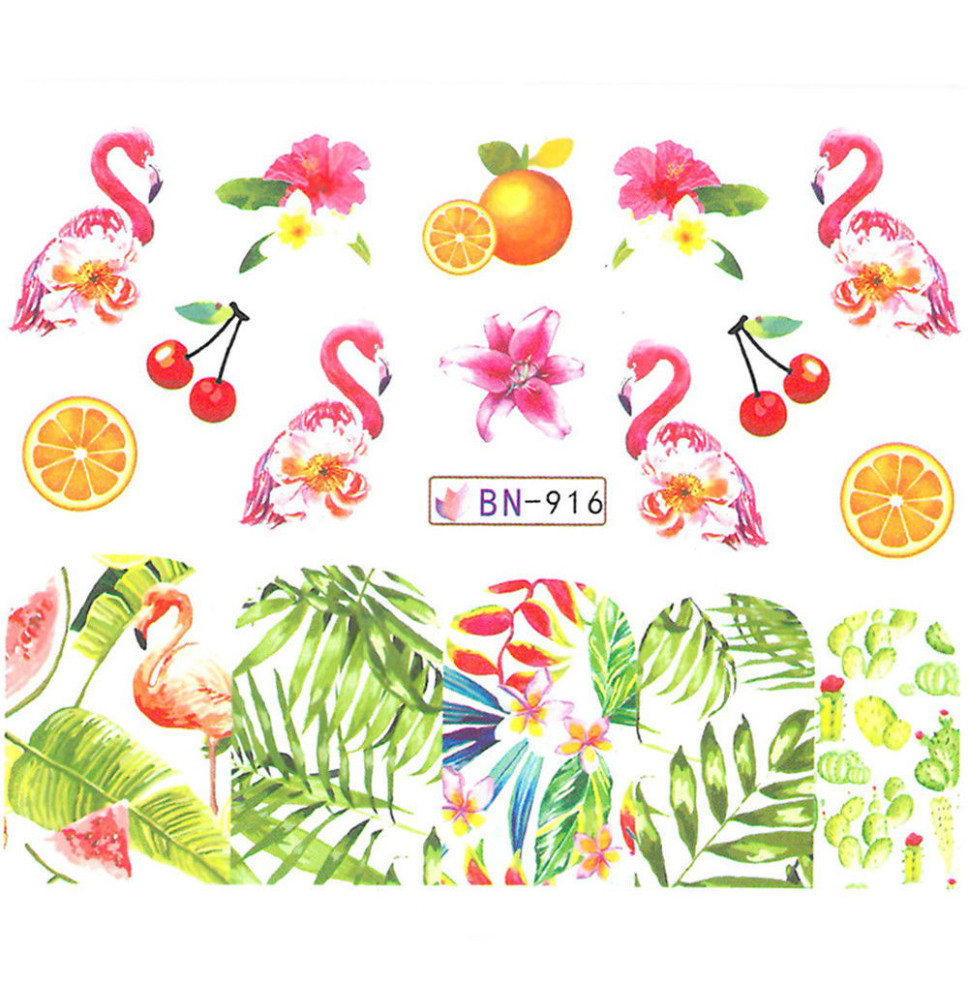 Vodonálepky s motívom plameniaka BN-916