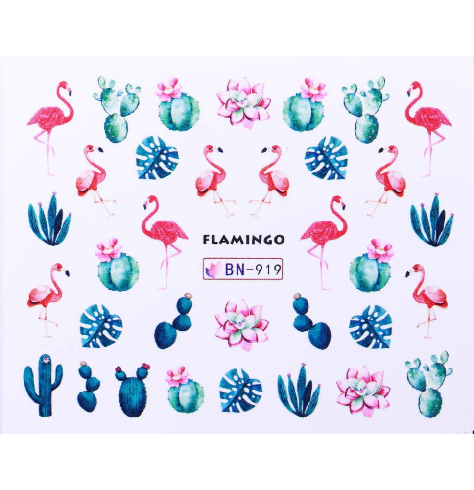 Vodonálepky s motívom plameniaka BN-919