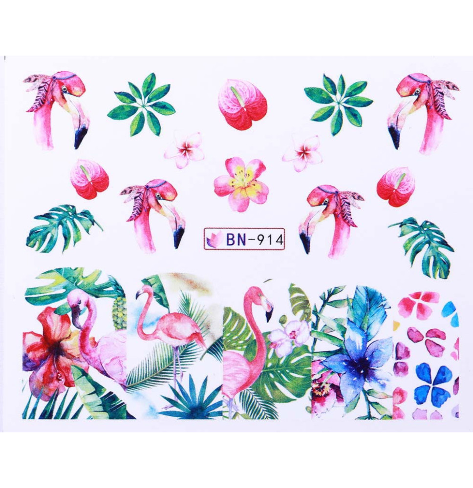 Vodonálepky s motívom plameniaka BN-914