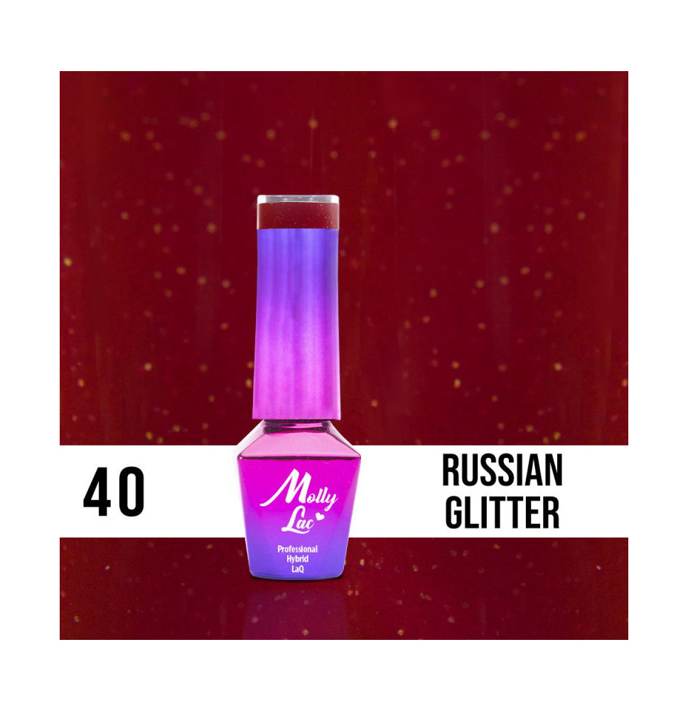 40. MOLLY LAC gél lak - Rusian Glitter 5ML