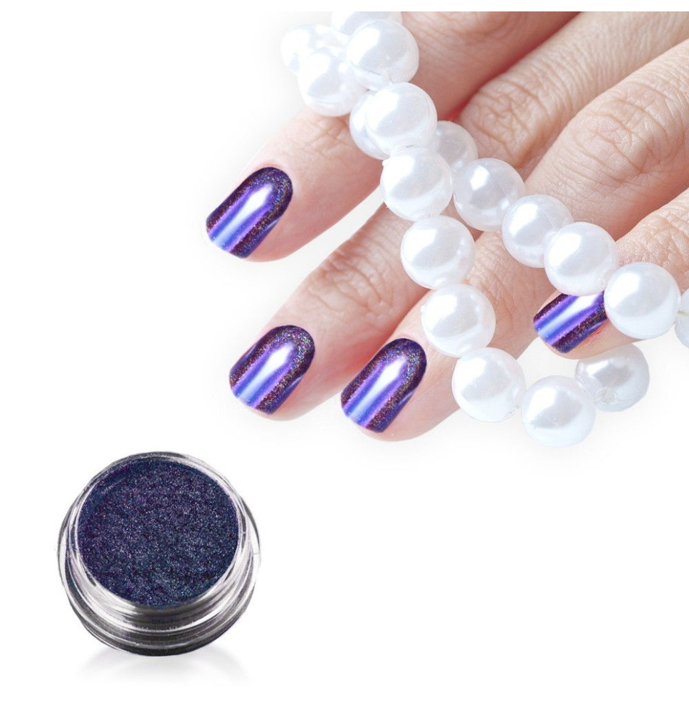 Prášok na nechty - efekt pávieho oka 05