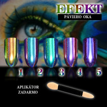 Prášok na nechty - efekt pávieho oka 05