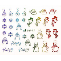 3D nálepky na nechty- vianočný motív SW012