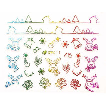 3D nálepky na nechty- vianočný motív SW011