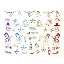 3D nálepky na nechty- vianočný motív SW010