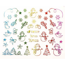 3D nálepky na nechty- vianočný motív SW009