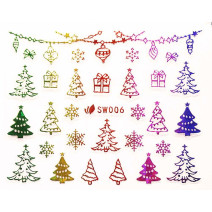 3D nálepky na nechty- vianočný motív SW006