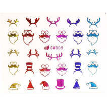 3D nálepky na nechty- vianočný motív SW005