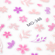 5D samolepiace nálepky na nechty s kvetinovým motívom MO-348