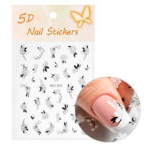 5D samolepiace nálepky na nechty s kvetinovým motívom MO-503