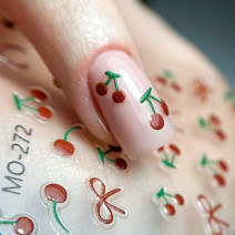 5D samolepiace nálepky na nechty s čerešňovým motívom MO-272