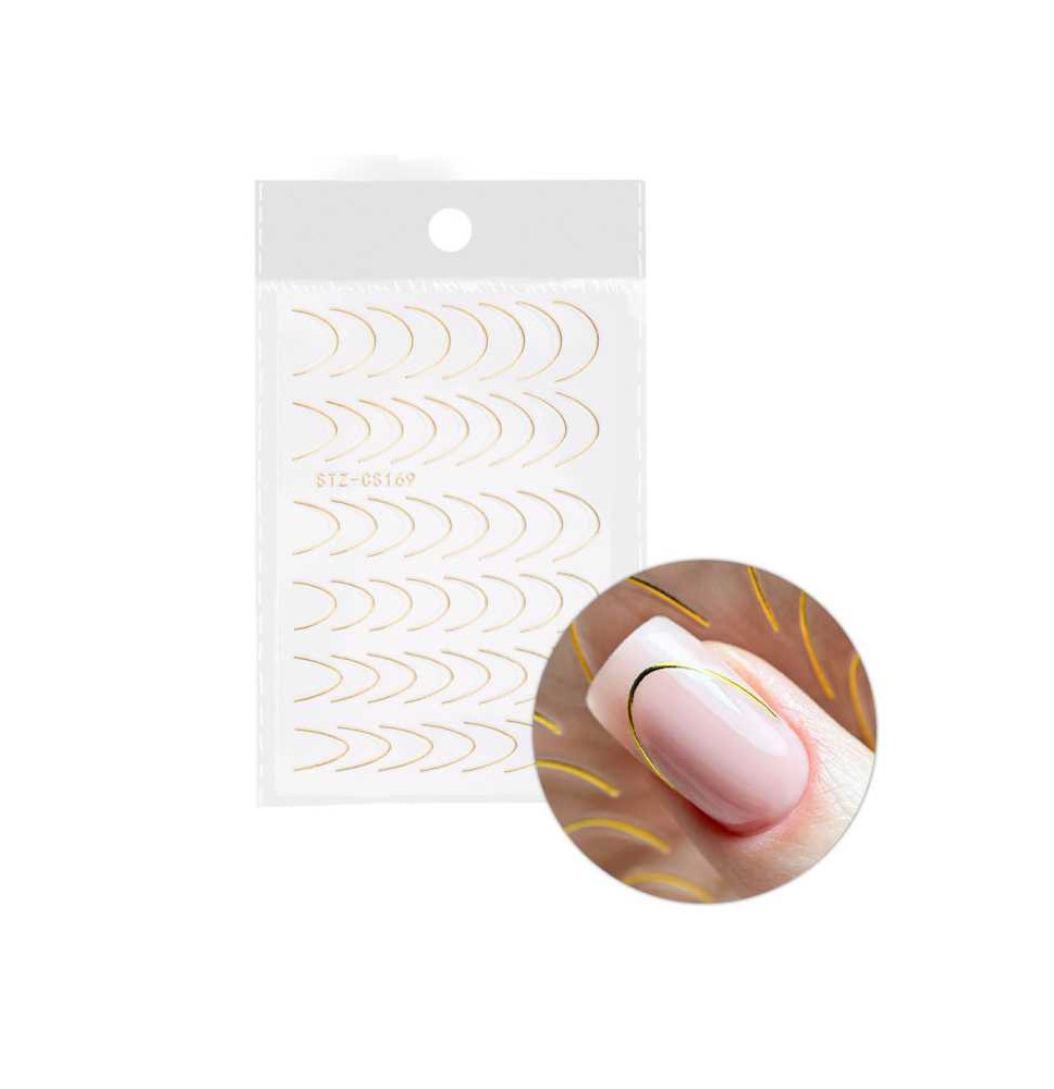 Samolepiace nálepky na francúzsku manikúru  STZ-CS169 gold