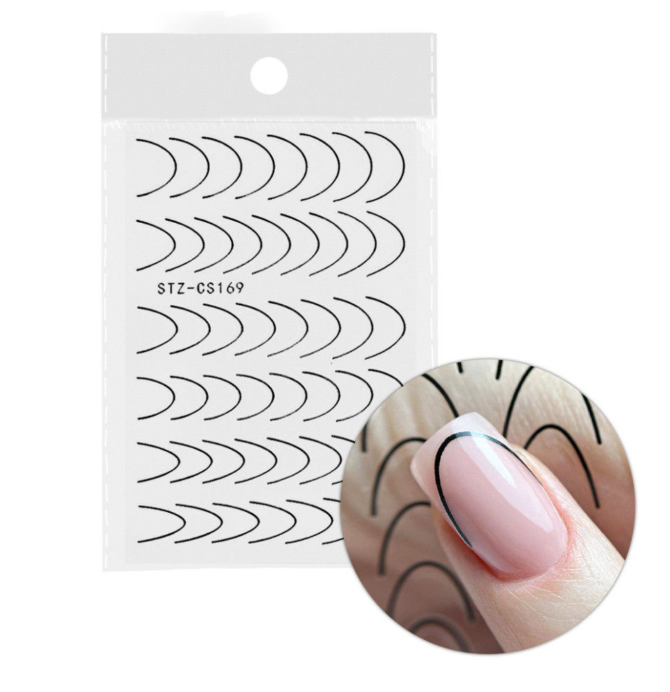 Samolepiace nálepky na francúzsku manikúru  STZ-CS169 black