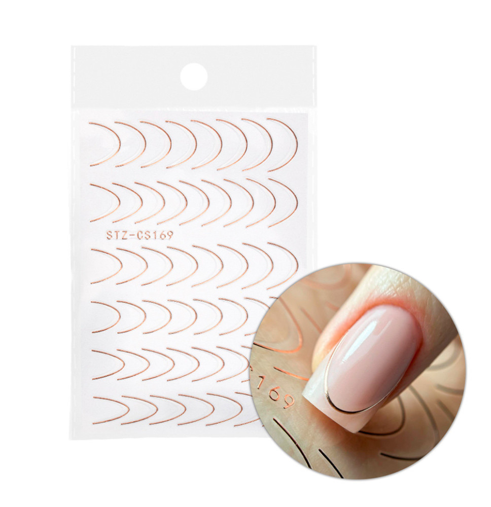 Samolepiace nálepky na francúzsku manikúru  STZ-CS169 rose golden