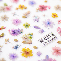 5D samolepiace nálepky na nechty s kvetinovým motívom M-2373