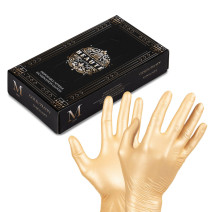 Jednorazové nitrilové rukavice Beaute Luxe v zlatej farbe, veľkosť M 50ks