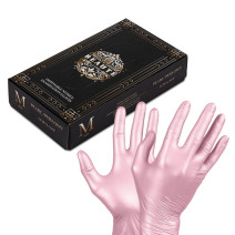 Jednorazové nitrilové rukavice Beaute Luxe v ružovej farbe, veľkosť M 50ks