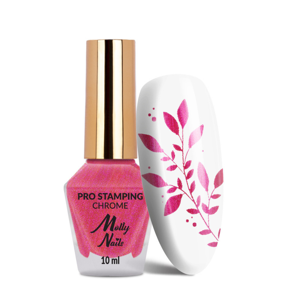 Molly lak na pečiatkovanie Rose pink metalic 10ml