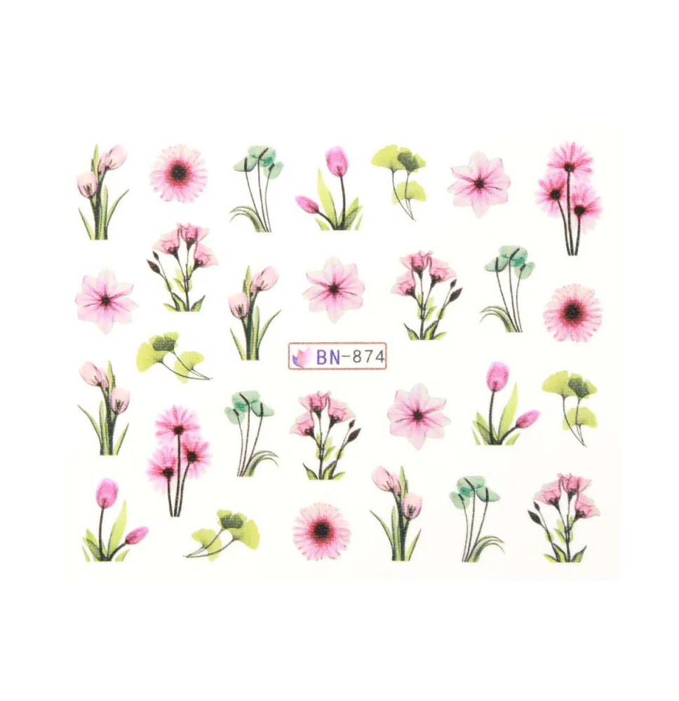 Vodonálepky s motívmi kvetov BN-874